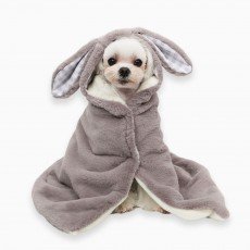 이츠독 토끼 망토 후드 담요 그레이 M